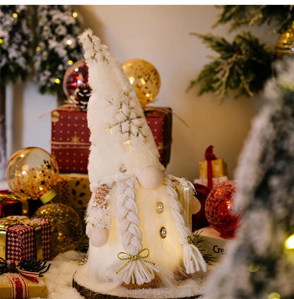 LED Light-Up Christmas Gnome Doll Holiday Decoration