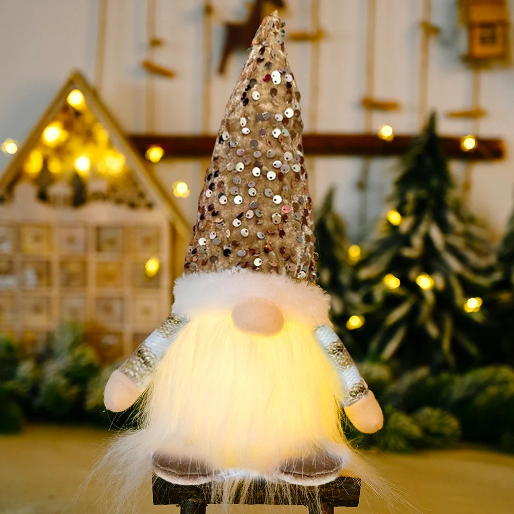 LED Light-Up Christmas Gnome Doll Holiday Decoration