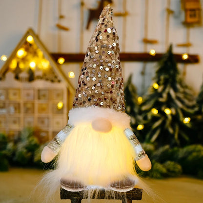 LED Light-Up Christmas Gnome Doll Holiday Decoration
