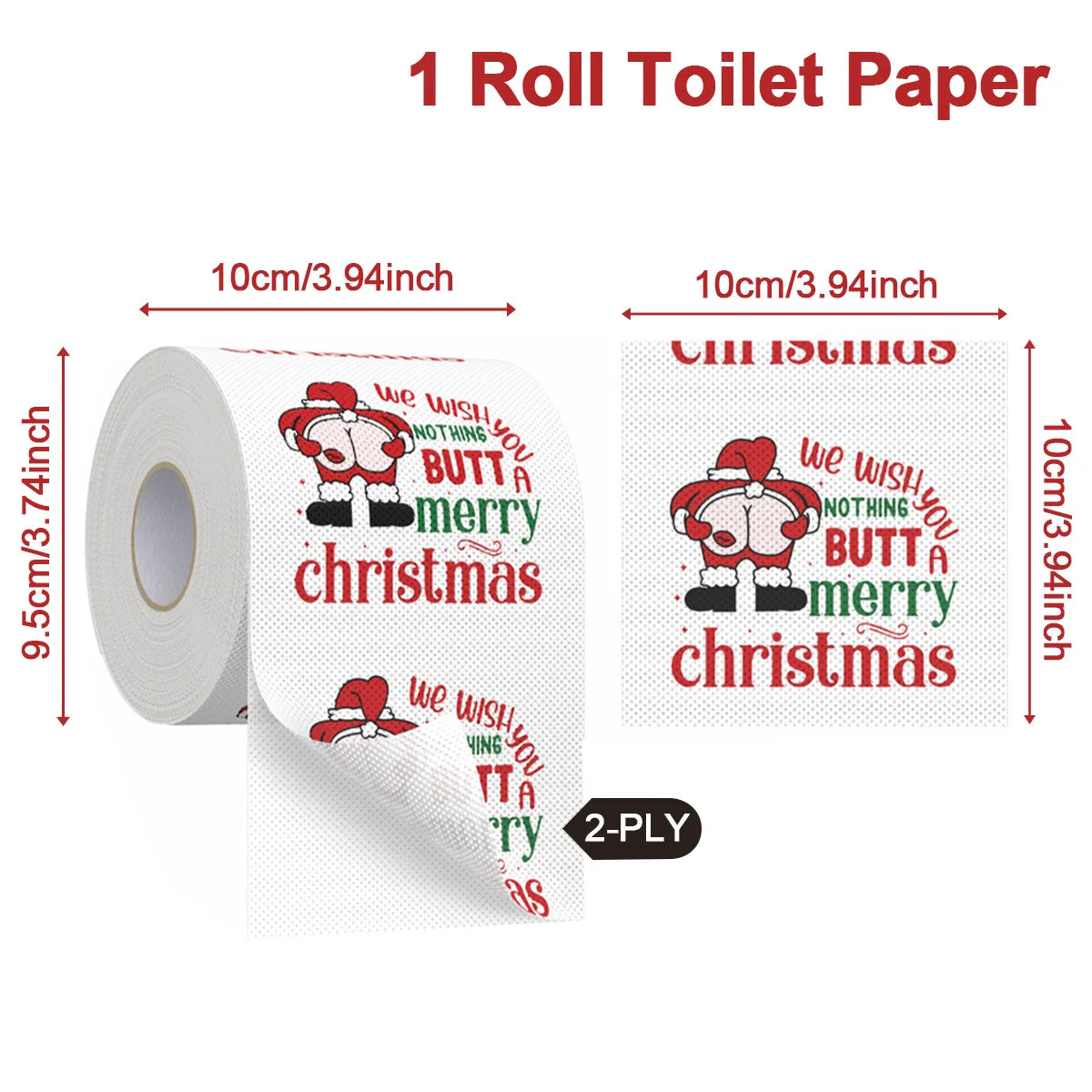 Novelty Christmas & Happy New Year 2026 Toilet Paper Roll