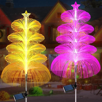 Solar Christmas Jellyfish Garden Lights 5m - 7 Color-Changing LED Outdoor Landscape Lamp - IP65 Waterproof Ground Plug Decor