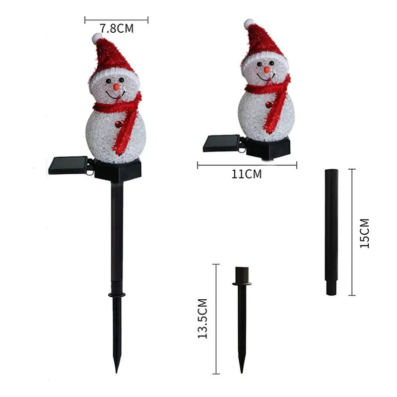 Solar LED Snowman Holiday Decoration Lights (Outdoor Patio & Lawn Decor)