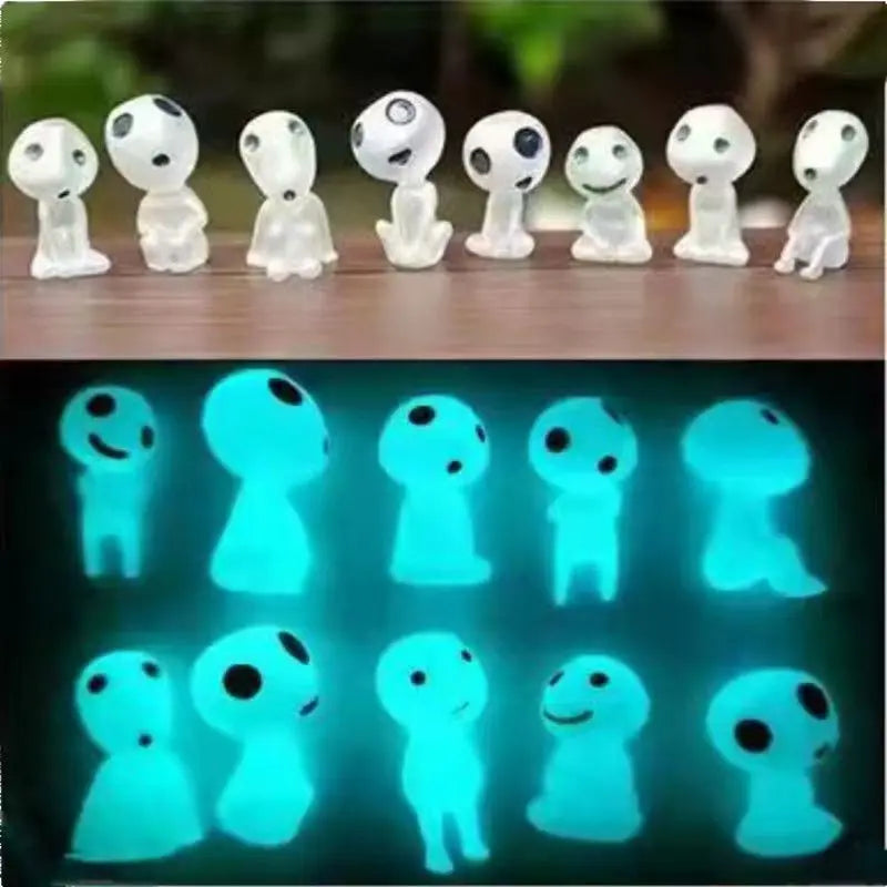 10-Pack Glow in the Dark Miniature Princess Resin Decor