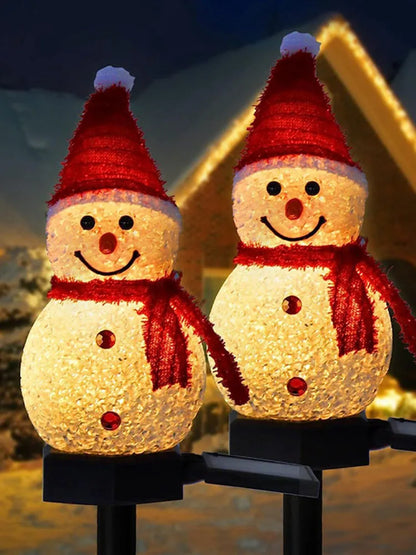 Solar LED Snowman Holiday Decoration Lights (Outdoor Patio & Lawn Decor)