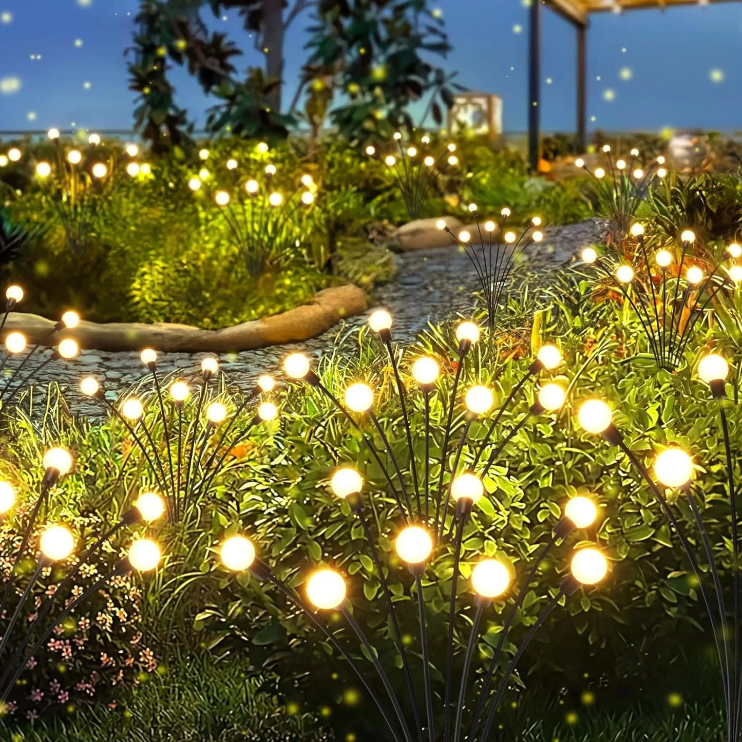 AlliLit Solar Firefly Garden Lights (Warm White/Multi-Color)