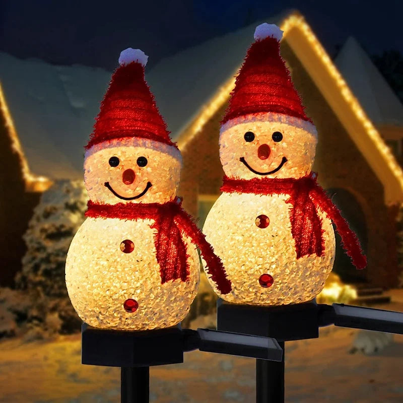 Solar LED Snowman Holiday Decoration Lights (Outdoor Patio & Lawn Decor)