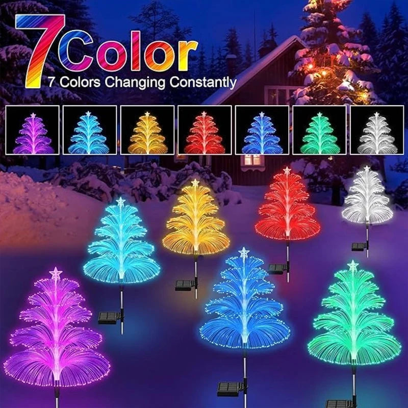 Solar Christmas Jellyfish Garden Lights 5m - 7 Color-Changing LED Outdoor Landscape Lamp - IP65 Waterproof Ground Plug Decor