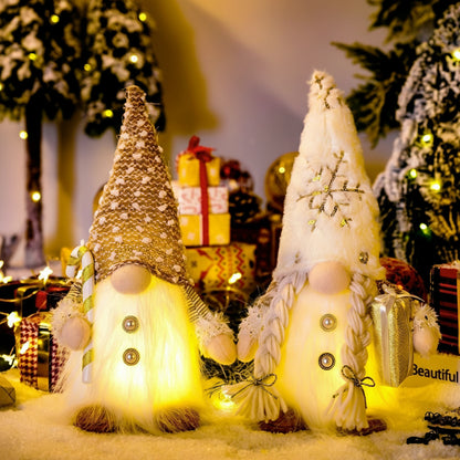 LED Light-Up Christmas Gnome Doll Holiday Decoration