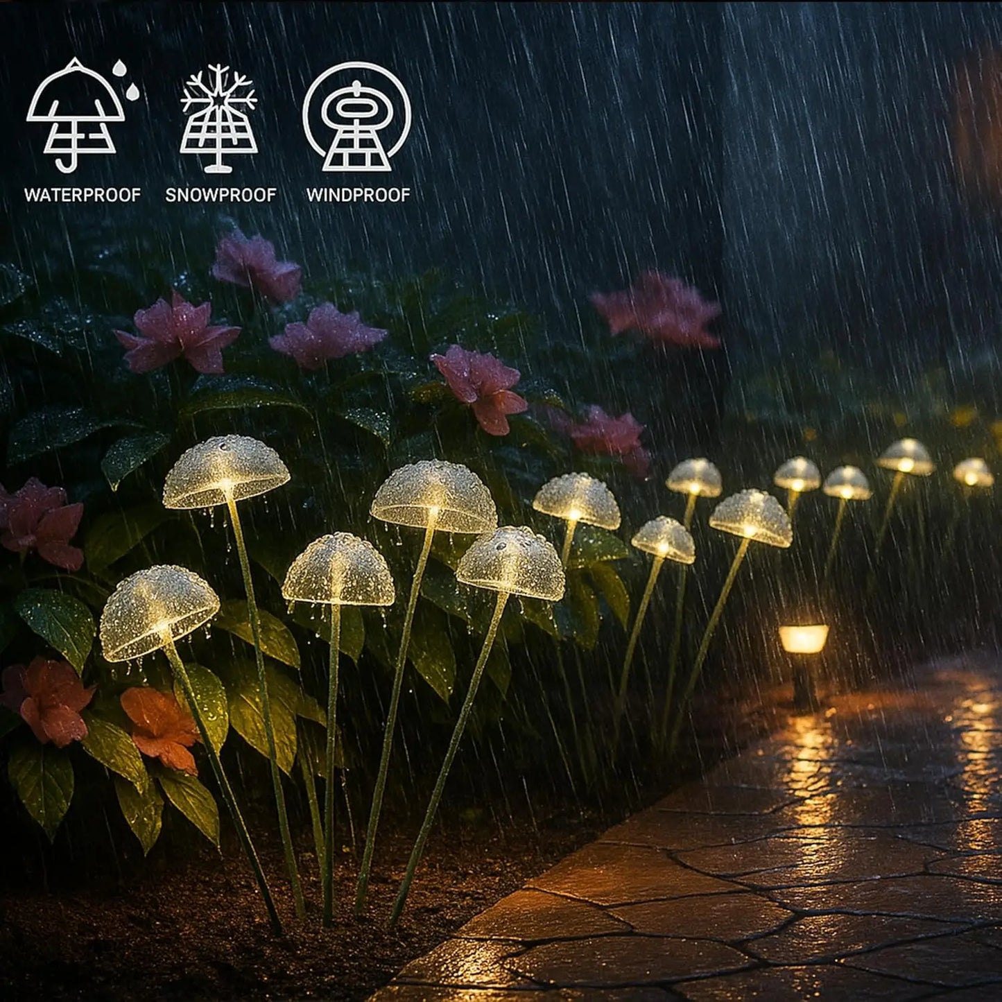 Solar LED Mushroom/Jellyfish Garden Lights (Dual Mode)