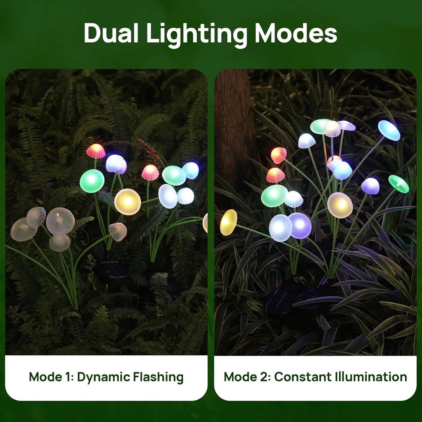Solar LED Mushroom/Jellyfish Garden Lights (Dual Mode)
