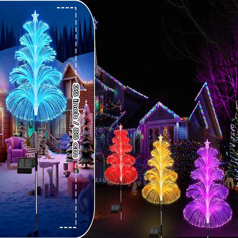 Solar Christmas Jellyfish Garden Lights 5m - 7 Color-Changing LED Outdoor Landscape Lamp - IP65 Waterproof Ground Plug Decor