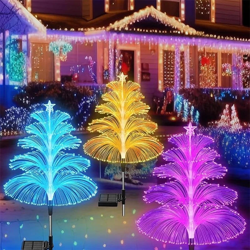 Solar Christmas Jellyfish Garden Lights 5m - 7 Color-Changing LED Outdoor Landscape Lamp - IP65 Waterproof Ground Plug Decor