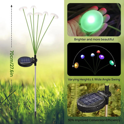 Solar LED Mushroom/Jellyfish Garden Lights (Dual Mode)