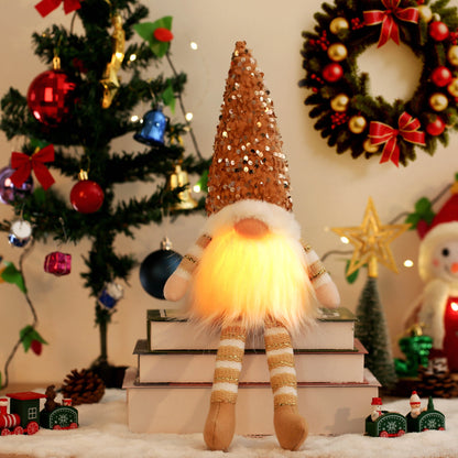 LED Light-Up Christmas Gnome Doll Holiday Decoration