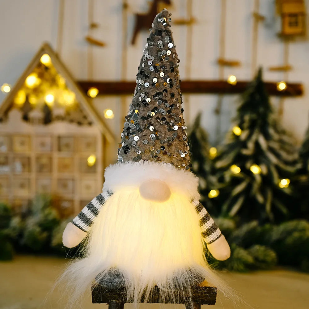 LED Light-Up Christmas Gnome Doll Holiday Decoration