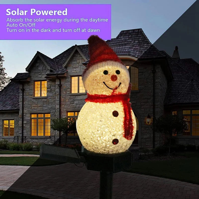 Solar LED Snowman Holiday Decoration Lights (Outdoor Patio & Lawn Decor)