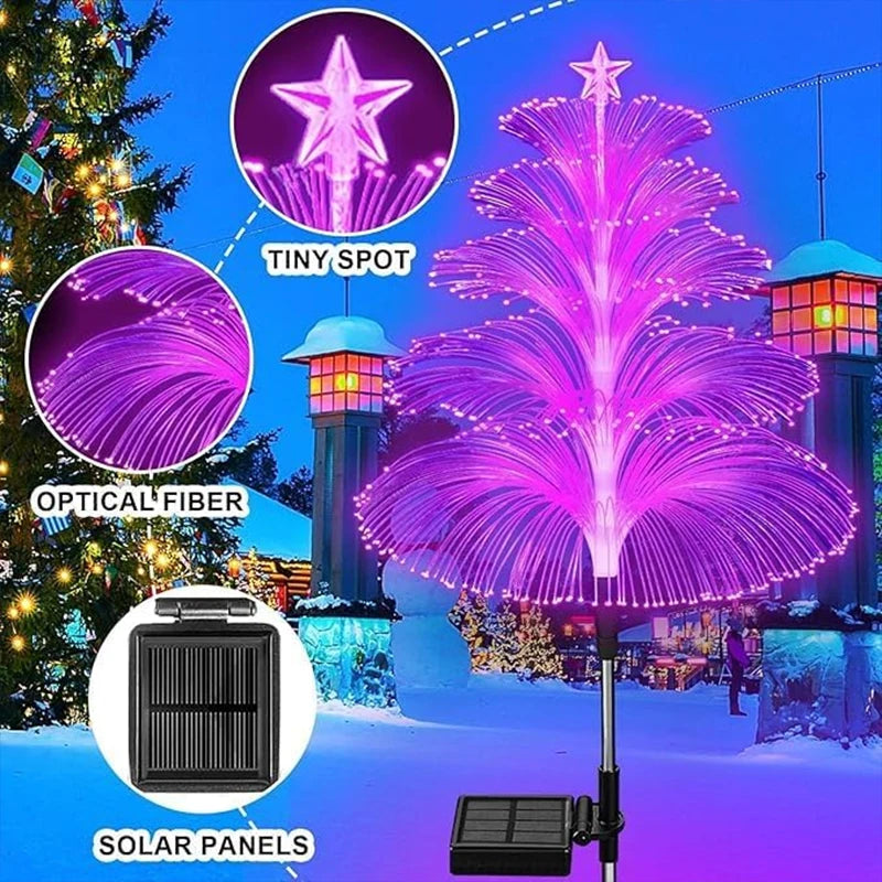 Solar Christmas Jellyfish Garden Lights 5m - 7 Color-Changing LED Outdoor Landscape Lamp - IP65 Waterproof Ground Plug Decor