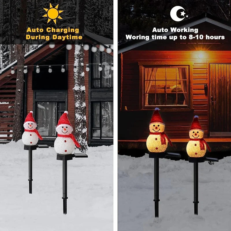 Solar LED Snowman Holiday Decoration Lights (Outdoor Patio & Lawn Decor)