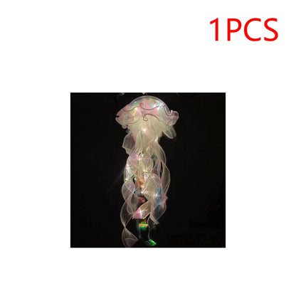 5PCS Realistic Jellyfish Hanging LED Night Light Set - Button Battery Powered Room & Party Decor