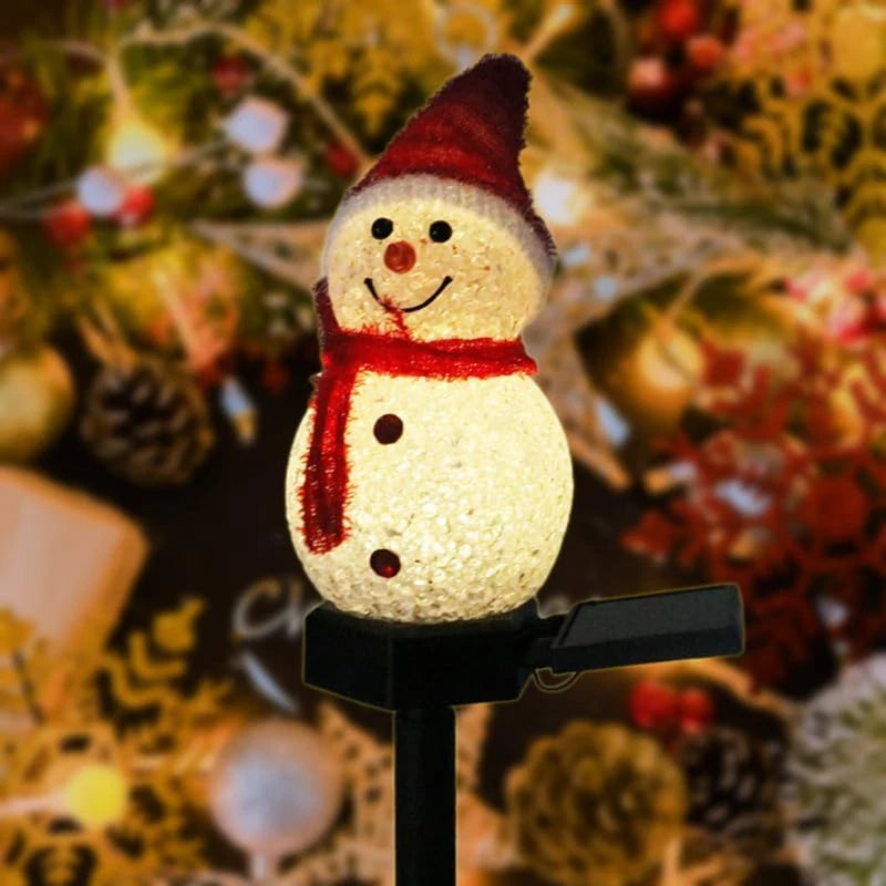 Solar LED Snowman Holiday Decoration Lights (Outdoor Patio & Lawn Decor)