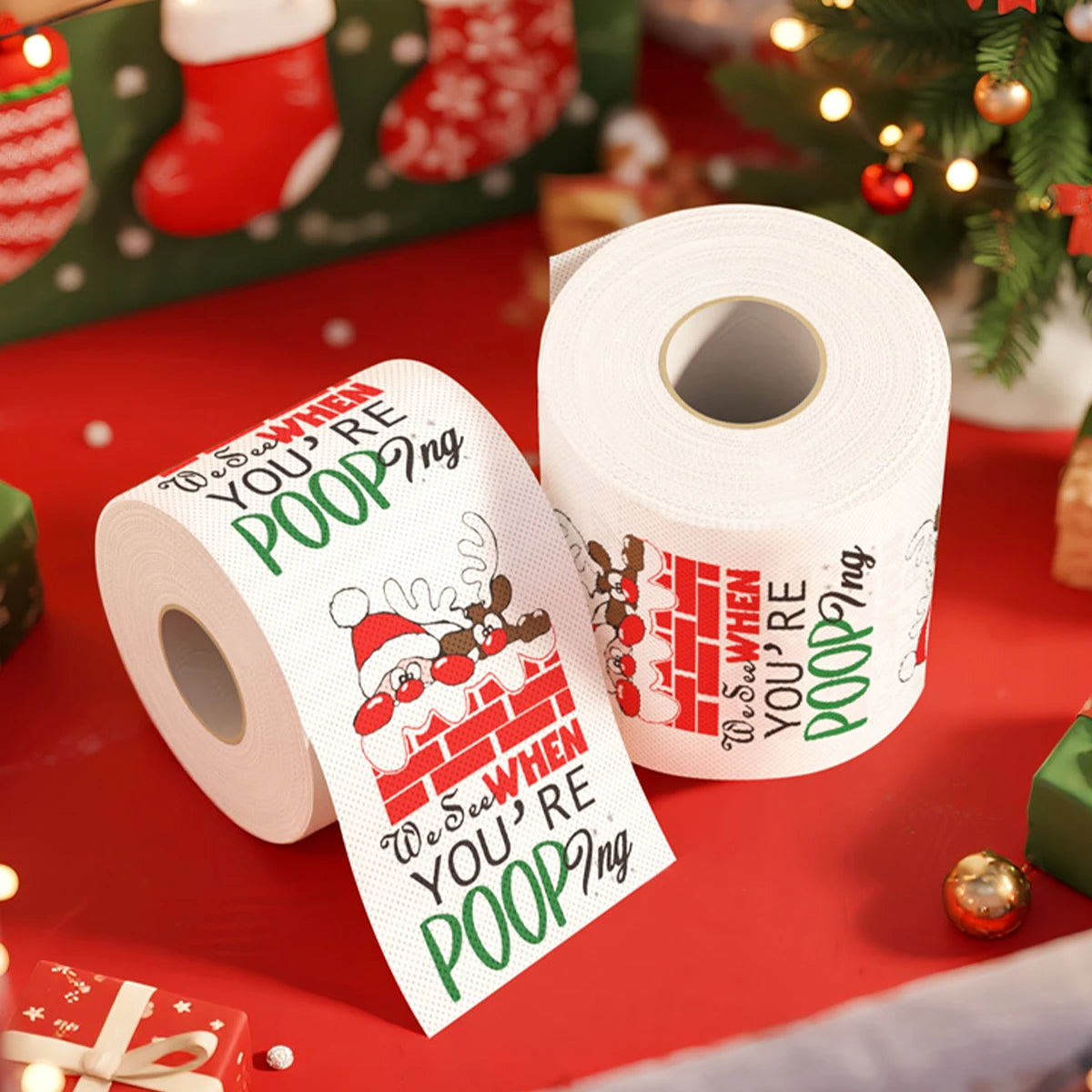 Novelty Christmas & Happy New Year 2026 Toilet Paper Roll