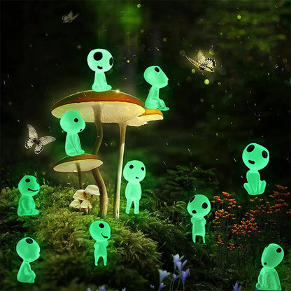 10-Pack Glow in the Dark Miniature Princess Resin Decor