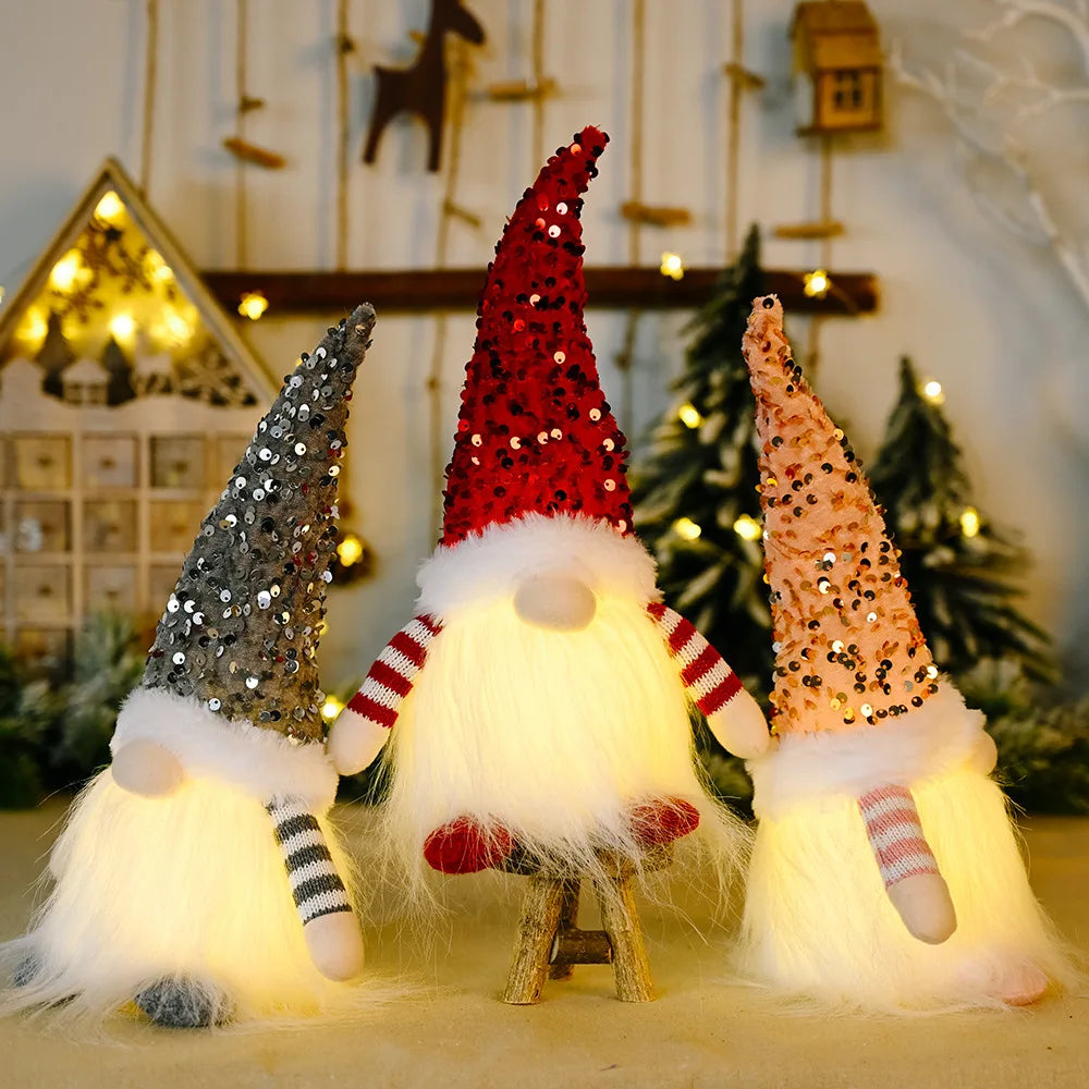 LED Light-Up Christmas Gnome Doll Holiday Decoration