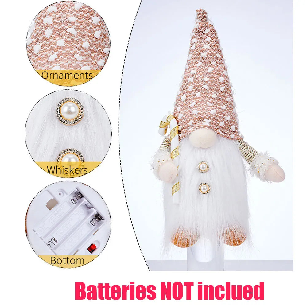 LED Light-Up Christmas Gnome Doll Holiday Decoration