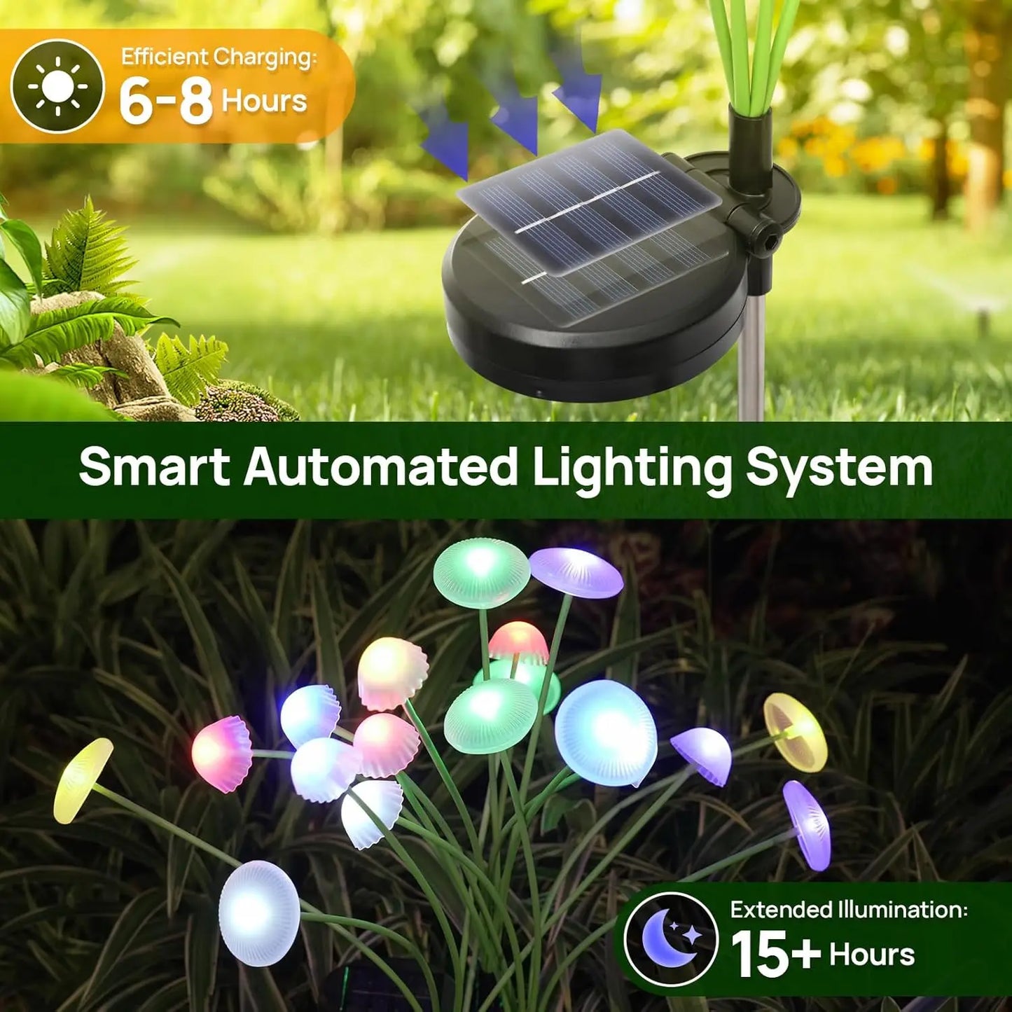 Solar LED Mushroom/Jellyfish Garden Lights (Dual Mode)