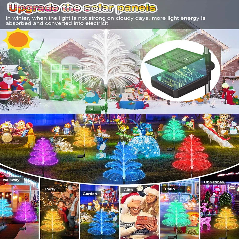 Solar Christmas Jellyfish Garden Lights 5m - 7 Color-Changing LED Outdoor Landscape Lamp - IP65 Waterproof Ground Plug Decor