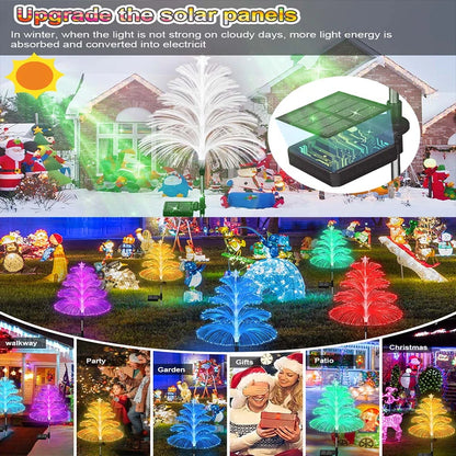 Solar Christmas Jellyfish Garden Lights 5m - 7 Color-Changing LED Outdoor Landscape Lamp - IP65 Waterproof Ground Plug Decor