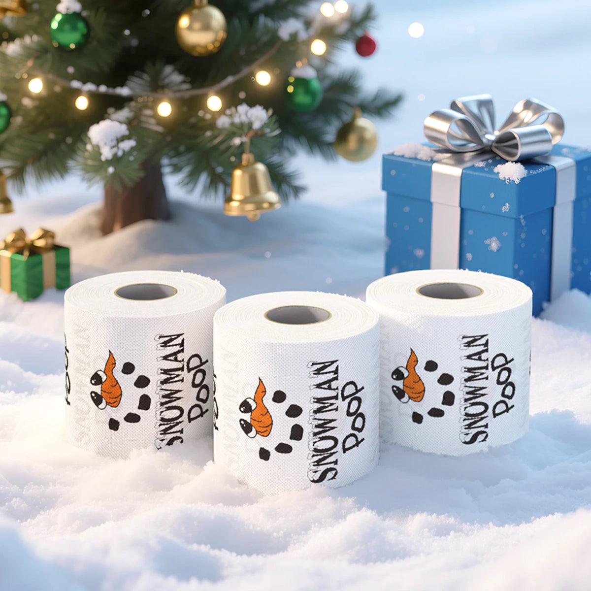 Novelty Christmas & Happy New Year 2026 Toilet Paper Roll