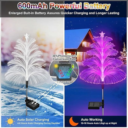 Solar Christmas Jellyfish Garden Lights 5m - 7 Color-Changing LED Outdoor Landscape Lamp - IP65 Waterproof Ground Plug Decor