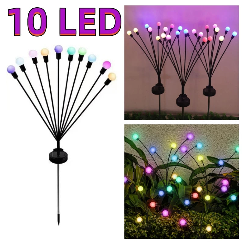 AlliLit Solar Firefly Garden Lights (Warm White/Multi-Color)