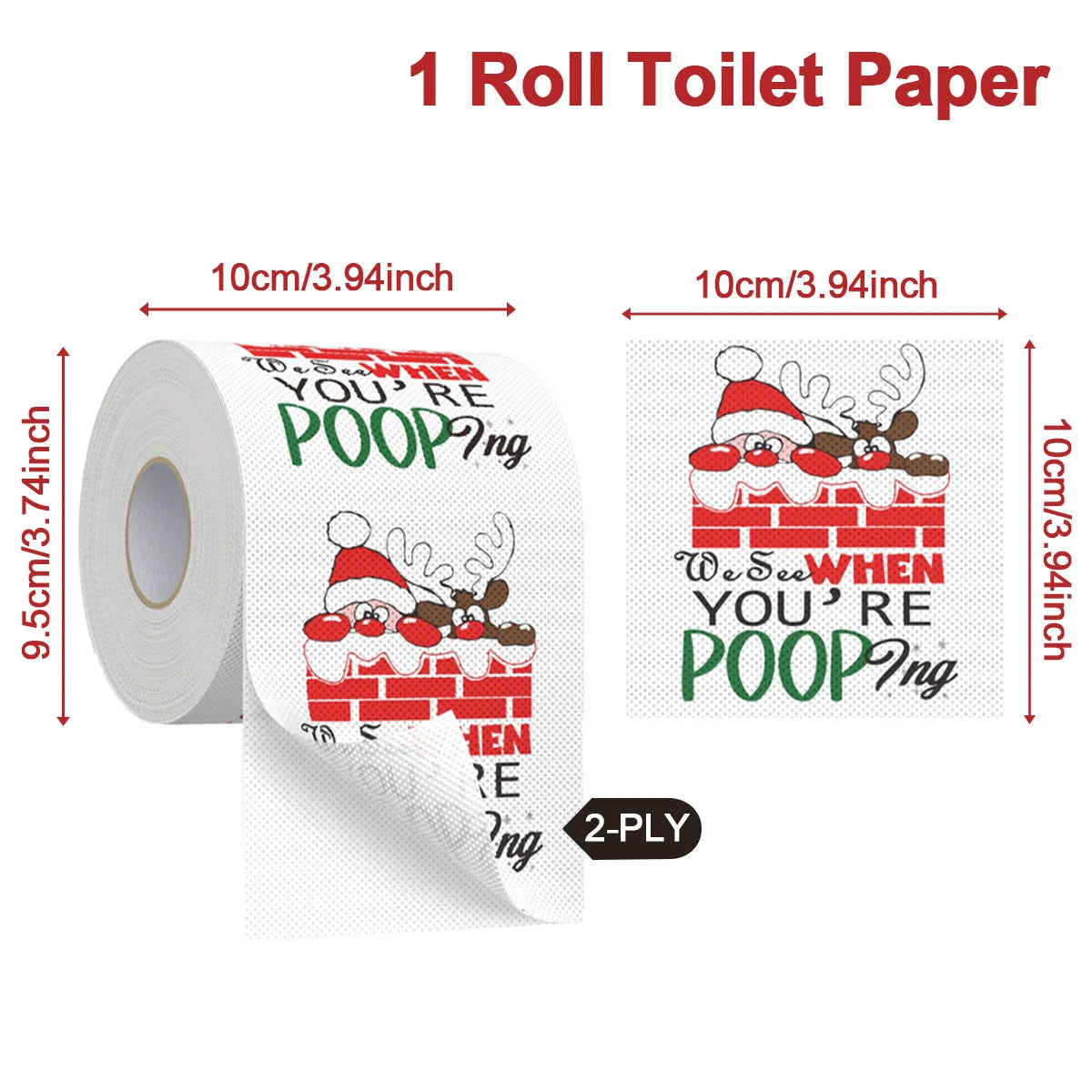 Novelty Christmas & Happy New Year 2026 Toilet Paper Roll