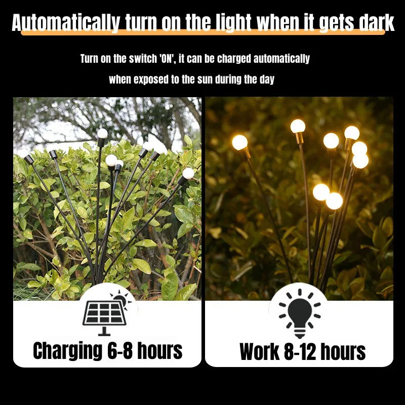 AlliLit Solar Firefly Garden Lights (Warm White/Multi-Color)