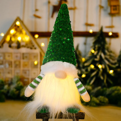 LED Light-Up Christmas Gnome Doll Holiday Decoration