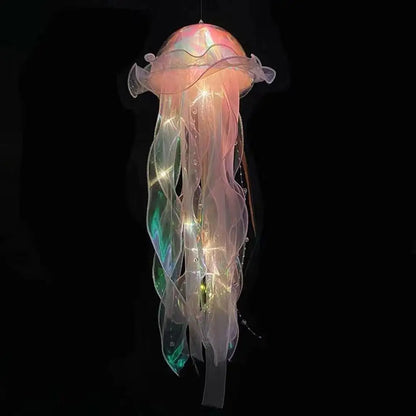 5PCS Realistic Jellyfish Hanging LED Night Light Set - Button Battery Powered Room & Party Decor